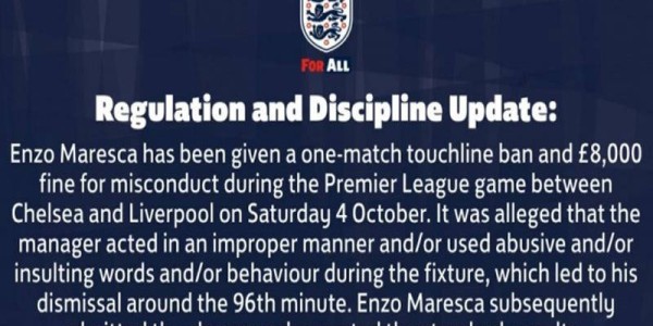 切尔西遭禁赛+罚款重创，马雷斯卡认错承担责任